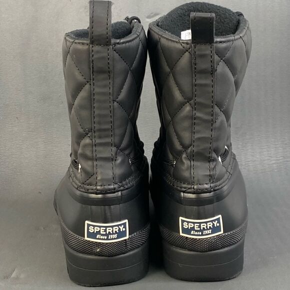Sperry Quilted Top Sider Gosling Black Waterproof Boot shoes women size 7 - Picture 5 of 8